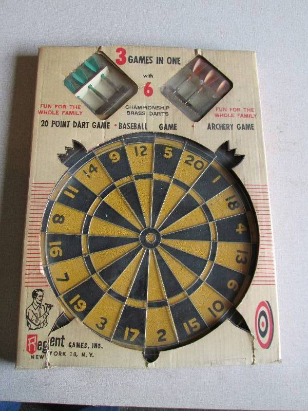 lot 78 image: Vintage dart board in original pack...