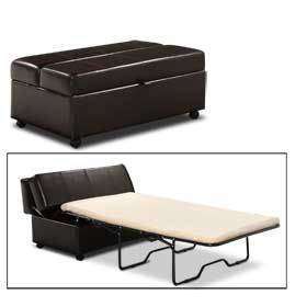 lot 8 image: AWESOME HIGH END BRAND NEW OVERSTOCK BONDED LEATHER OTTOMAN WITH BED-VERY COMFORTABLE