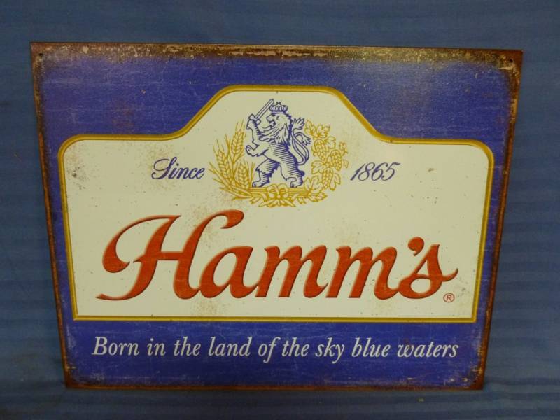 lot 13 image: Hamms Metal Sign