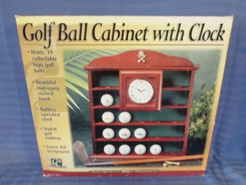 lot 46 image: Gold Ball Cabinet With Clock