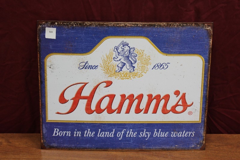 Hamms Beer Tin Sign