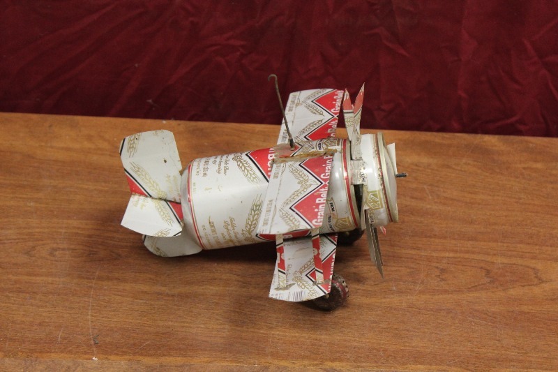Vintage Grain Belt Can Airplane