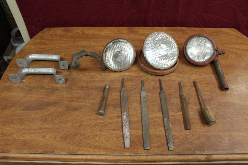 Vintage Headlamps and Tools, hardware