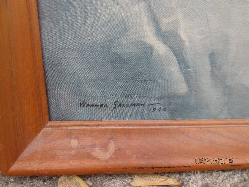 Vintage print of Jesus. Signed Warn...