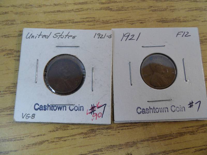 1921 P, D, & S Lincoln Wheat Cents