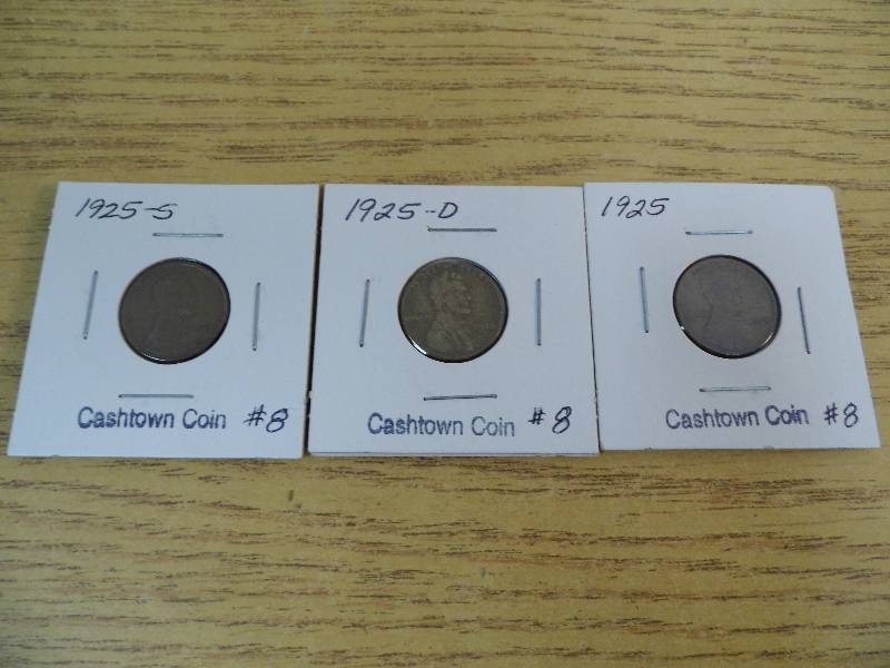1925 P, D, & S Lincoln Wheat Cents
