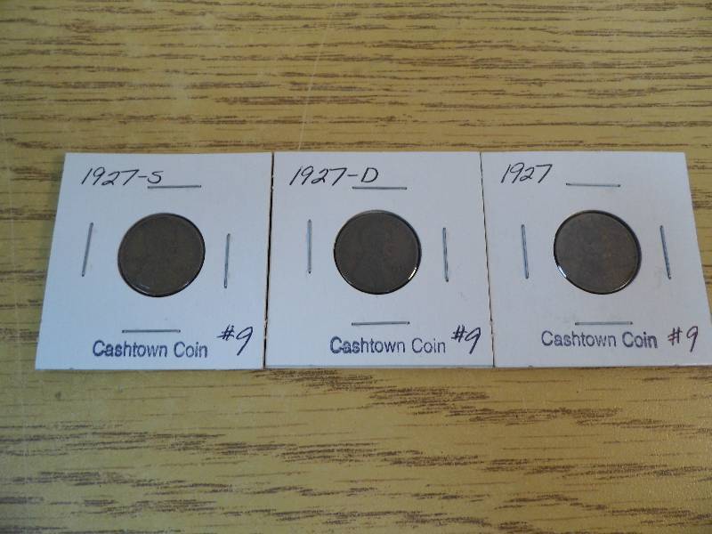 1927 P, D, & S Lincoln Wheat Cents