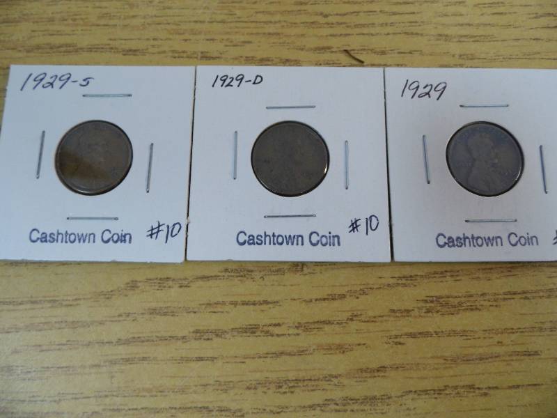 1929 P, D, & S Lincoln Wheat Cents