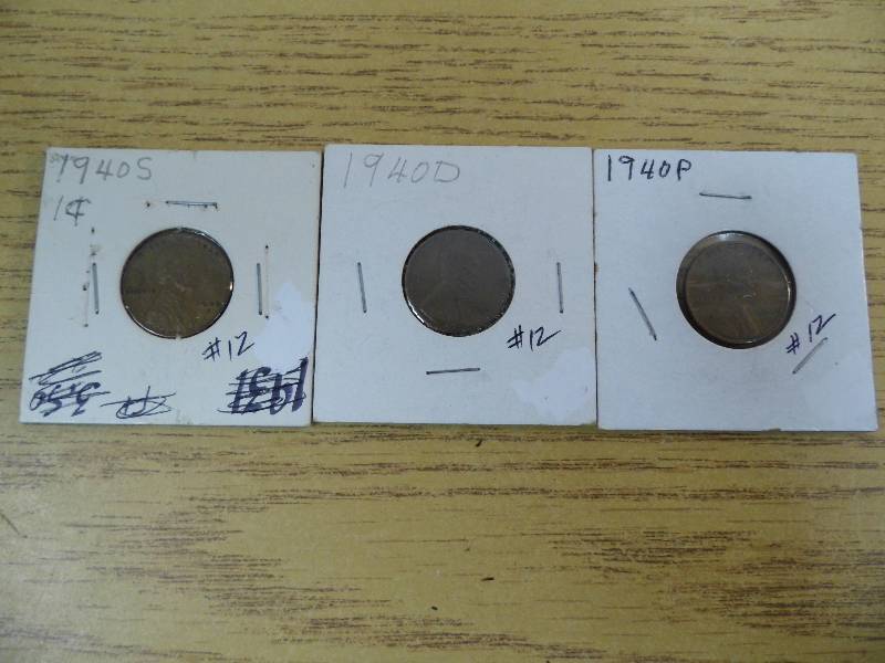 1940 P, D, & S Lincoln Wheat Cents