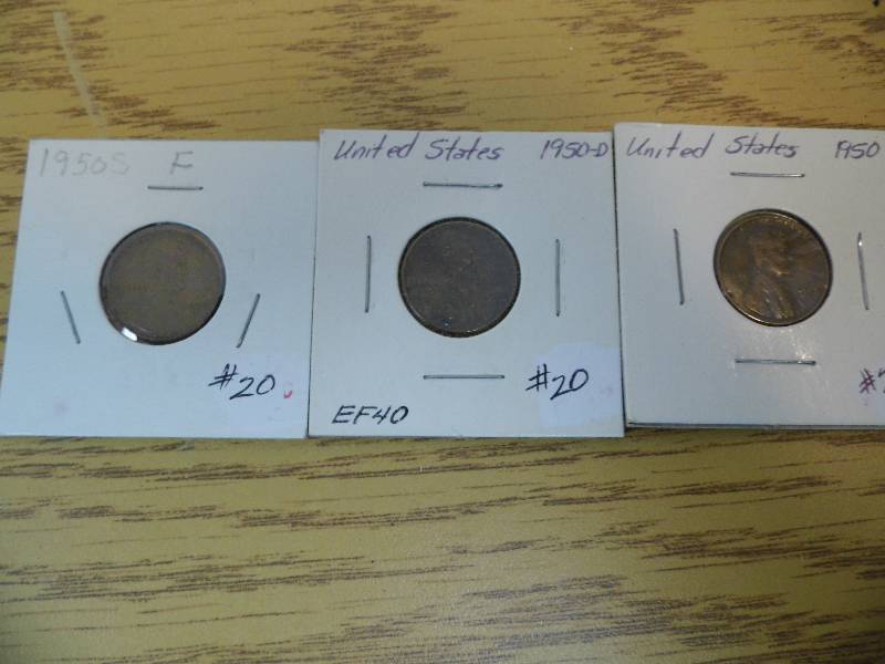 1950 P, D, & S Lincoln Wheat Cents