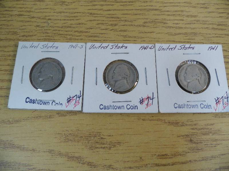 1941 P, D, & S Jefferson Nickels
