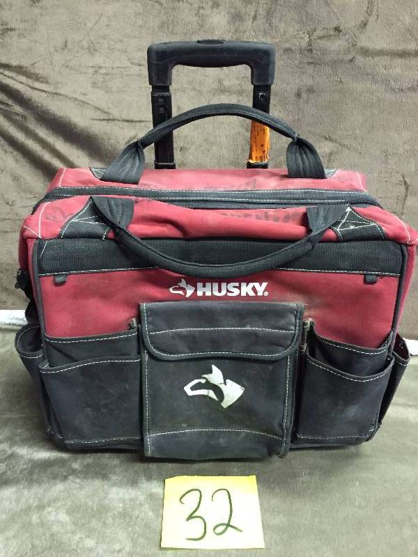 Tool Bags Husky Tool Bags 18 in. Rolling Tool Tote Red and Black