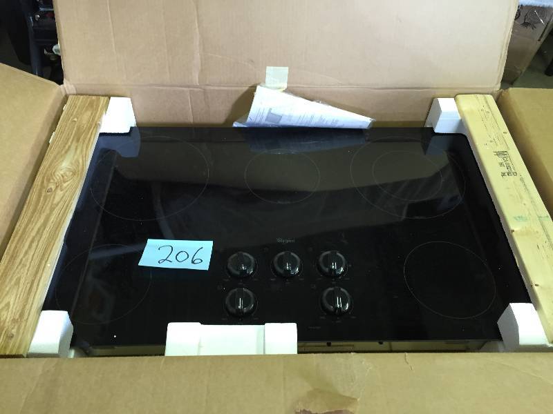 Whirpool 36 in. Radiant Electric Cooktop in Black with Warm Zone Element