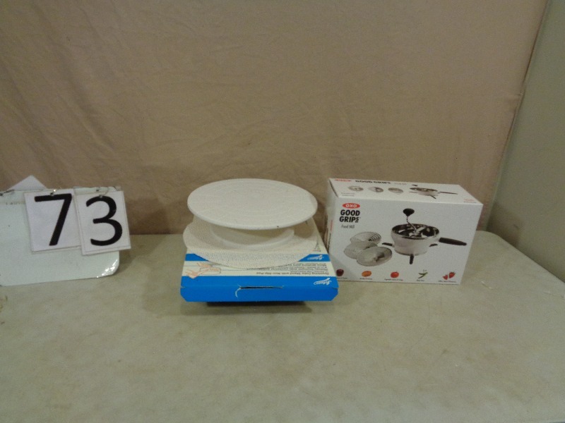 Food Mill and Cake Stand