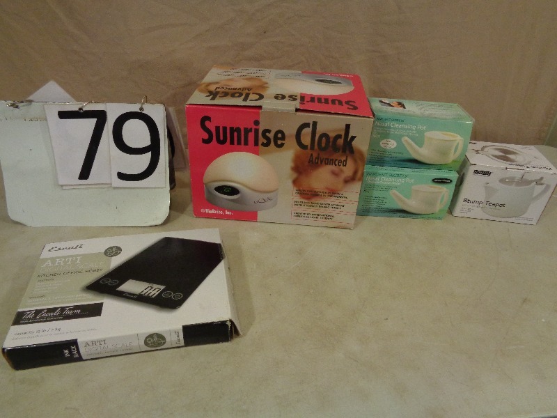 Clock, Teapot, Scale, and More