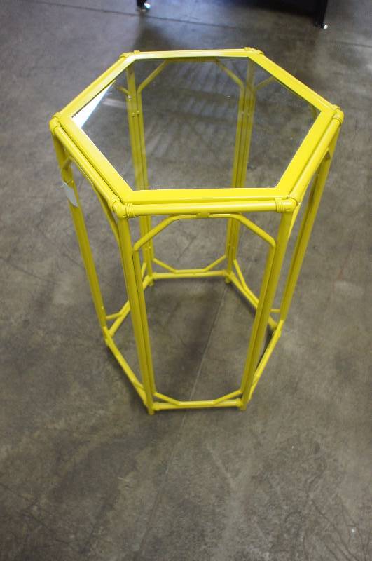 Threshold Bamboo Hexagon Motif Accent Table