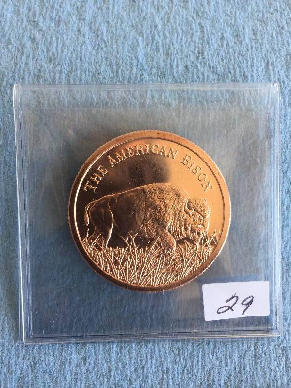 ONE OUNCE .999 COPPER ROUND BISON