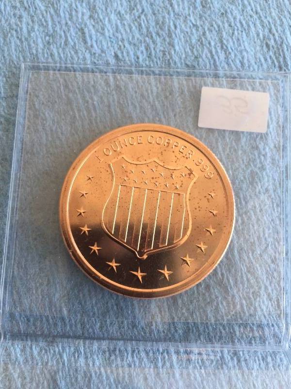 ONE OUNCE .999 COPPER ROUND SNAKE