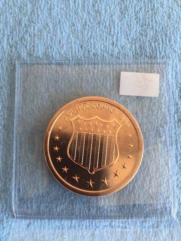 ONE OUNCE .999 COPPER ROUND SNAKE