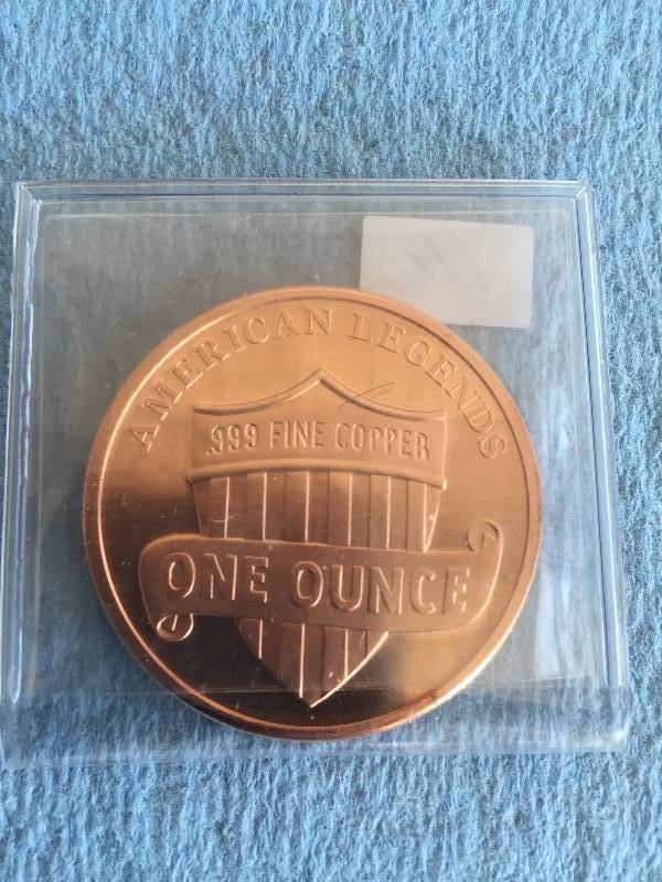 ONE OUNCE .999 COPPER ROUND LINCOLN