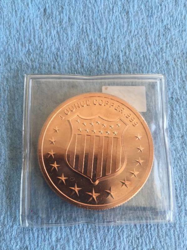ONE OUNCE .999 COPPER ROUND EAGLE
