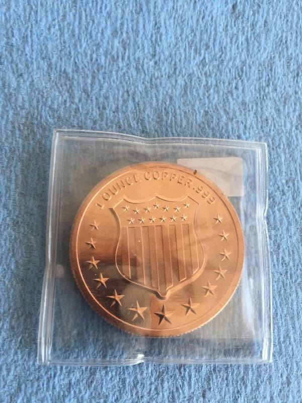 ONE OUNCE .999 COPPER ROUND EAGLE