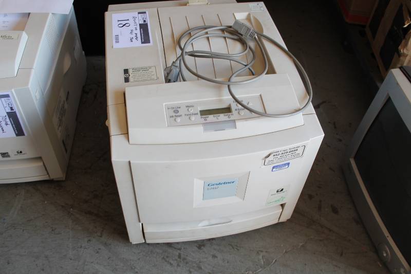 lot 18 image: Gestetner C7417 Printer Powers On But Has Printer Paper Tray Jam.