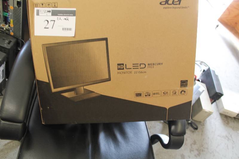 lot 27 image: Acer HD LED Monitor 22 Mercury Free 1680x1050HD 22 x 56CM.