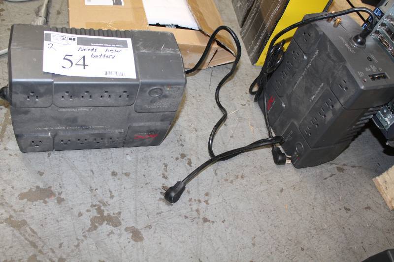 lot 54 image: Lot of (2) APC Battery Back-UPS ES 750 Needs New Battery.