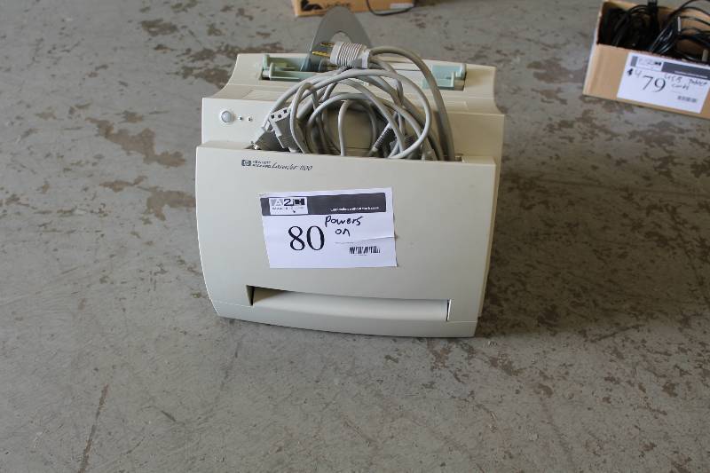 lot 80 image: Hewlett Packard Laser Printer Model C4224A Powers On.