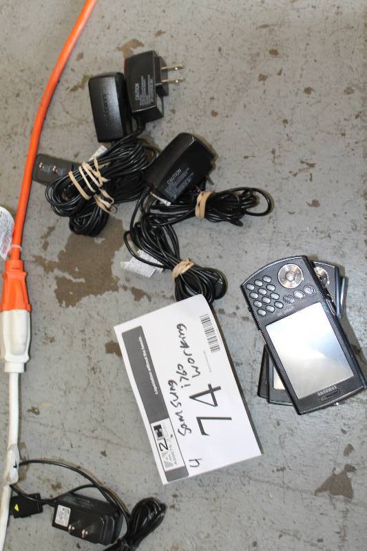 lot 74 image: Lot of(4) Samsung i760 Slider Phones wScreen & Keypard, Verizon Service wCords Tested & Operational.