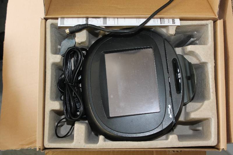 lot 12 image: Hypercom Optimum L5300 Credit Card Terminal wDigital Display Original Packaging With Cords.