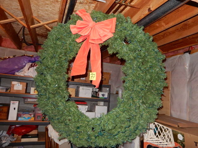 lot 77 image: Large Christmas Wreath.  55 in Diameter