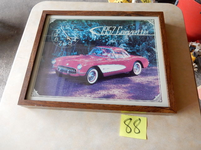 lot 88 image: Vintage 1957 Corvette PictureClock