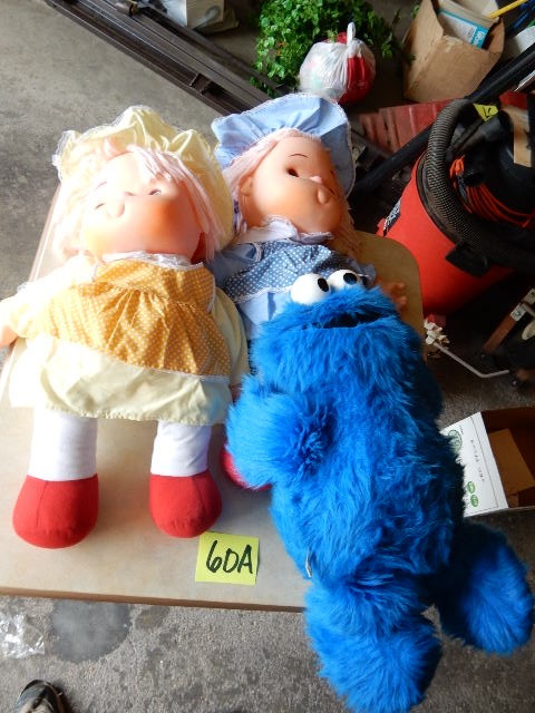 lot 60A image: 2 Large Ice Cream Dolls, 1 Cookie Monster