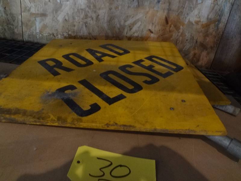 lot 30 image: Two Road Closed Signs