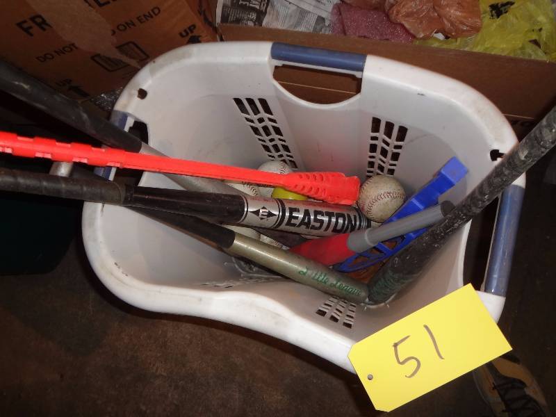 lot 51 image: Lot of Bats, Balls , Bowling Balls