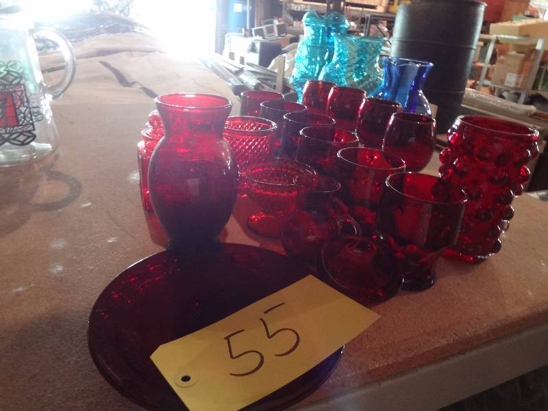 lot 55 image: Lot of Red Glass