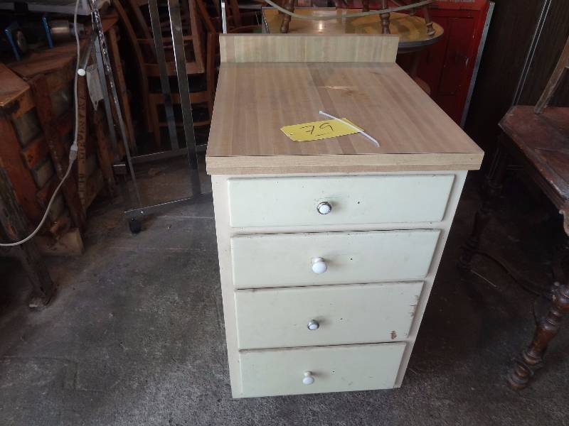 lot 79 image: Tall Four Drawer Cabinet