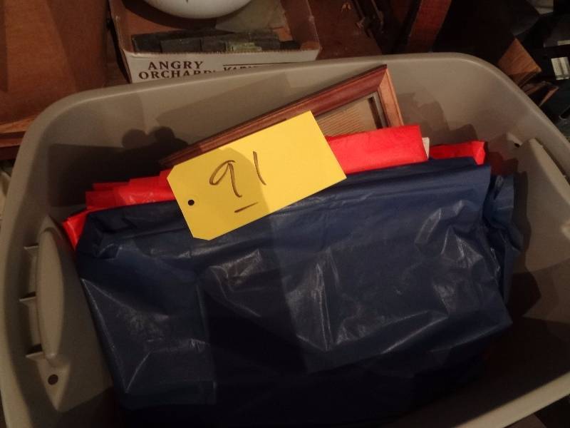 lot 91 image: Bucket of Table Clothes