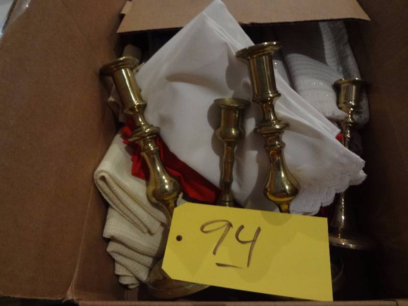 lot 94 image: Candle Holders and Napkins