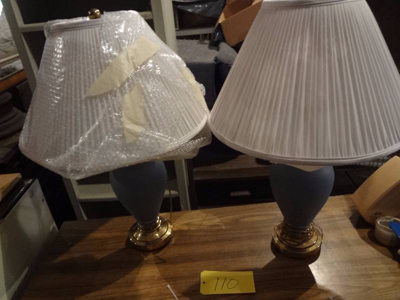 lot 110 image: Pair of Blue Lamps