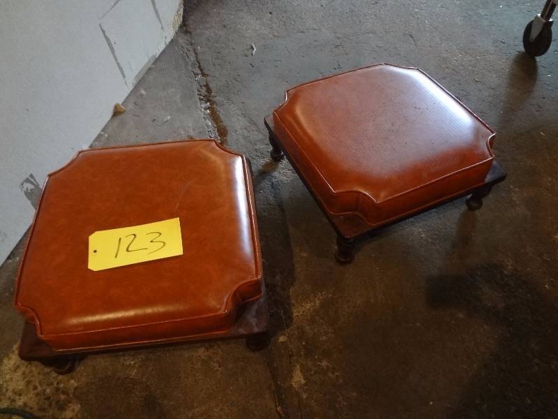 lot 123 image: Pair of 70s Low Foot Stools