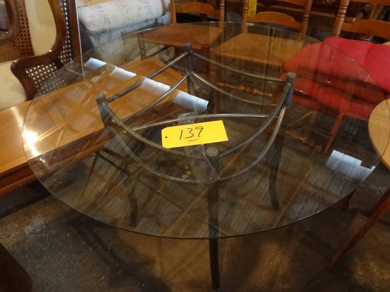 lot 139 image: Glass Top Table