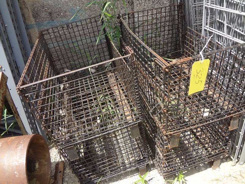 lot 325 image: (4) Metal Mesh Stacking Baskets
