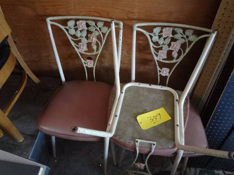 lot 359 image: (3) Unusual Metal Chairs