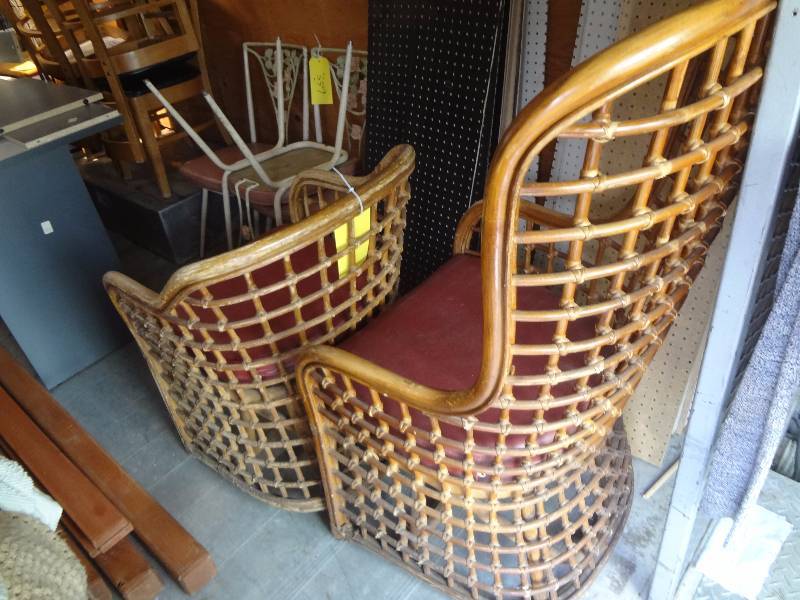 lot 360 image: WickerWooden Chairs