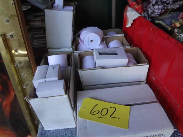 lot 602 image: Large Lot of Cash Register Tape and Ink