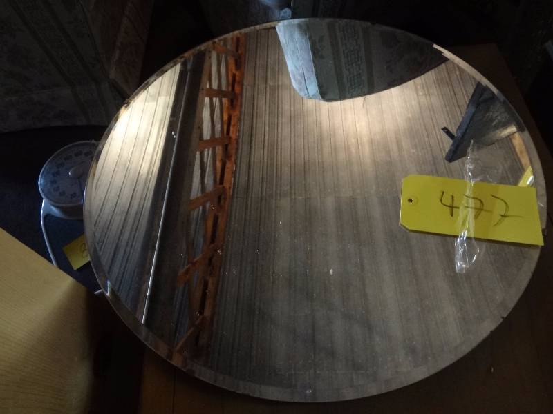 lot 477 image: Heavy, Round Mirror, Other