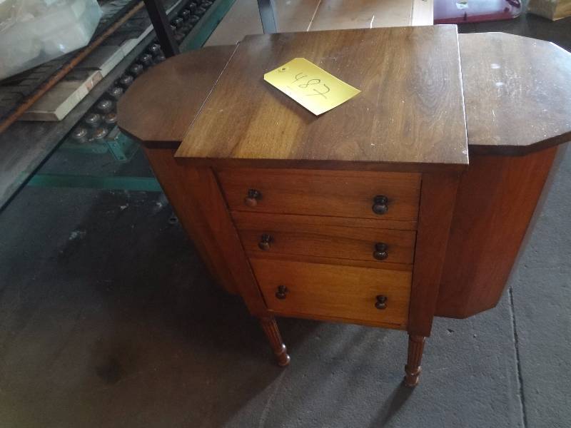 lot 487 image: Tall Sewing Cabinet